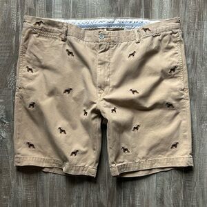 Ralph Lauren Khaki Shorts with Embroidered Dog Motif